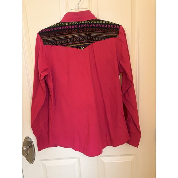 Sherry Cervi X RU Apparel Western Pearl Snap Women’s Medium Pink Shirt - Picture 6 of 6
